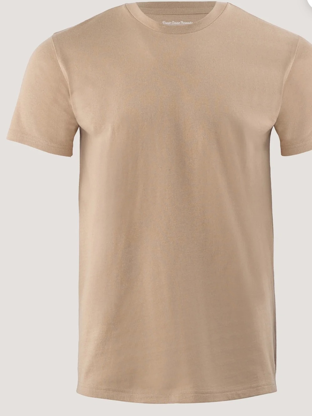 NEW! FRESH CLEAN TEES Men's Crew Neck SZ XXL Sand Tan Beige